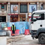 Trabajadores en las obras de Canalejas