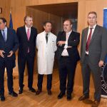 Manuel Pérez Mateos, los consejeros de Educación, Fernando Rey y Antonio María Saez Aguado, Miguel Ángel Ortiz de Valdivielso, Joaquín Fernández y Miguel Ángel Benavente