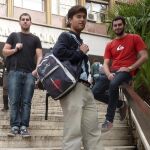 Estudiantes de Erasmus a las puertas de la facultad de la Universidad de Roma.