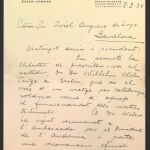 Una carta del periodista y diplomático a Oriol Anguera de Sojo escrita en Berlín en 1934