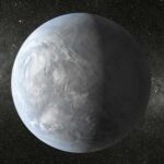 Recreación del Kepler-62e, un planeta habitable captado por el satélite Kepler