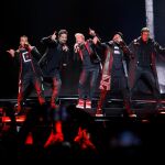 La "boy band", en un momento del concierto en el WiZink Center. Foto: Jesús G. Feria
