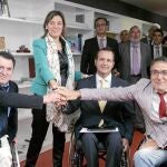 La consejera Milagros Marcos, junto a Francisco Sardón, Ignacio Tremino y José Manuel González