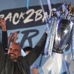 Guardiola durante la celebración de la Premier