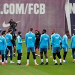 El último entrenamiento del Barcelona antes de la final de Copa