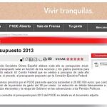 El único documento relativo a las cuentas del PSOE que se puede consultar en la actualidad en la web de esta formación política es precisamente el presupuesto de este año.