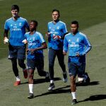 Keylor Navas y Courtois ejercitándose en Valdebebas