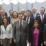 Rajoy y los líderes del PP antes de la reunión sobre el déficit