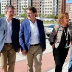 El candidato del PP a la Junta, Alfonso Fernández Mañueco; el presidente del PP de León, Juan Martínez Majo, el candidato a la Alcaldía de la capital berciana, Marco Morala, y el cabeza de lista por León, Juan Carlos Suárez-Quiñones, entre otros