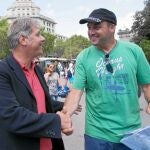 Guía improvisado en la plaza Cataluña