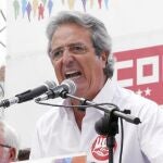 El secretario general de UGT Madrid, José Ricardo Martínez, durante un acto organizado por los sindicatos