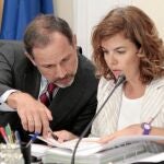 Jaime Pérez Renovales y Soraya Sáenz de Santamaría, su principal valedora