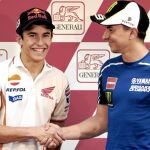 Marc y Jorge se saludaron el jueves en la sala de prensa del circuito de Cheste