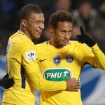 Neymar y Mbappé en la Copa de Francia de 2018