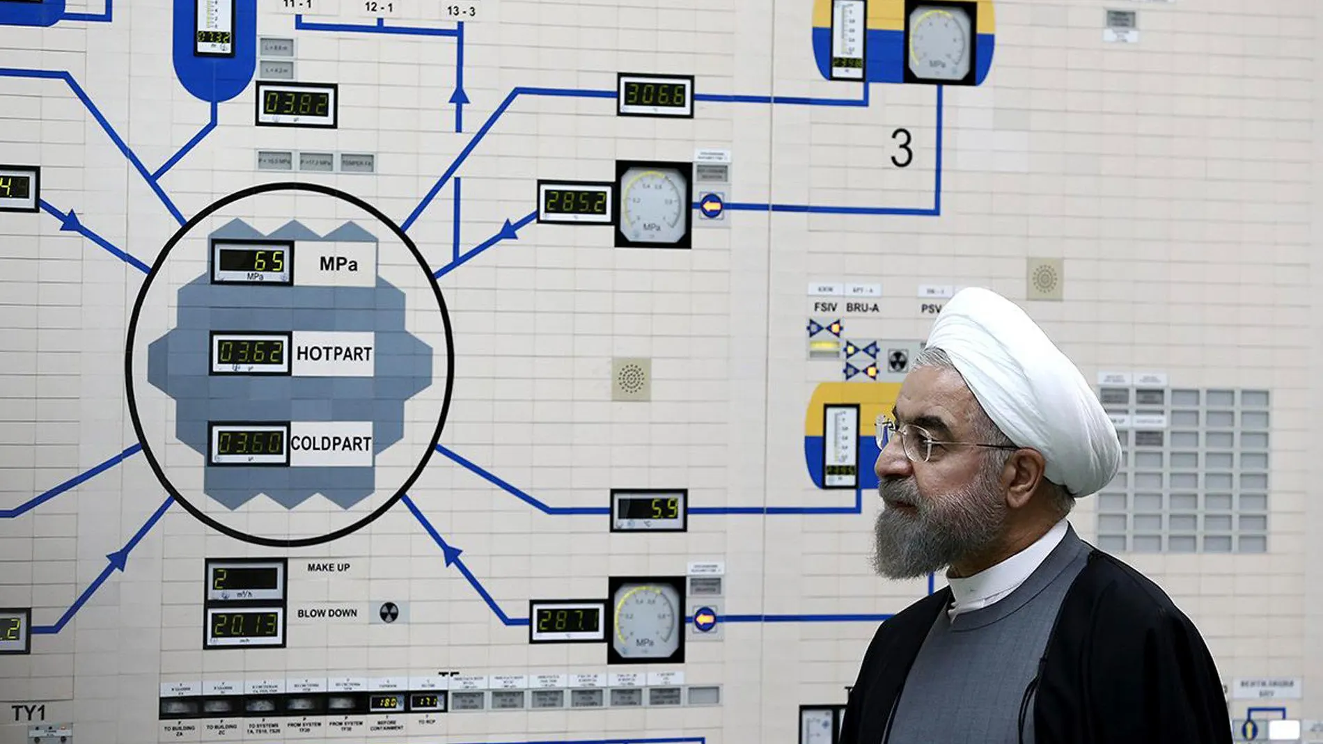 Hasan Rohani, en la planta nuclear de Bushehr