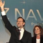 Mariano Rajoy, ayer con Esperanza Aguirre, Ana Botella y Ana Mato