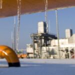 Gasoducto que envía gas natural ruso desde Ucrania en la estación de Beregdaroc