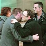 Sergi Belbel, el último que dirigió a Lizarán, ayer en su funeral
