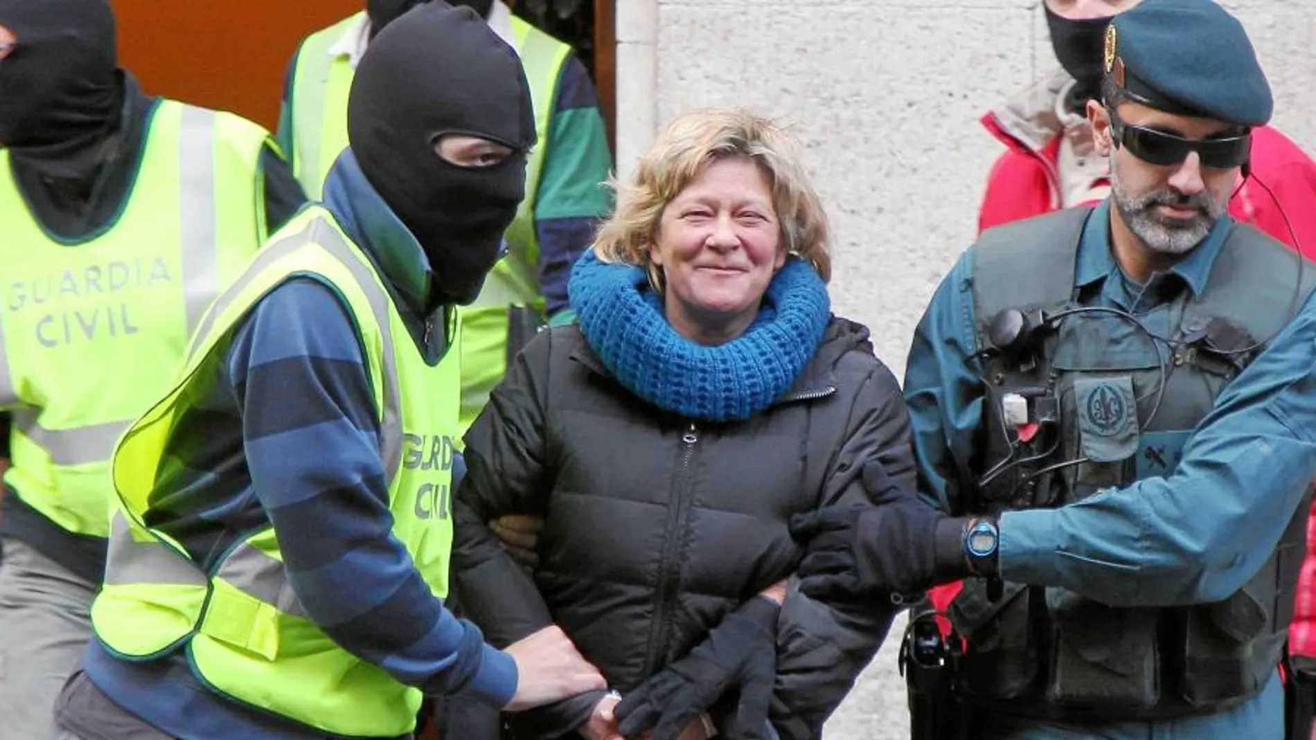 La abogada Arantza Zulueta, cuando fue detenida por la Guardia Civil