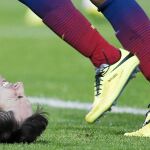 La imagen de Messi sobre el césped refleja su impotencia y la del Barcelona
