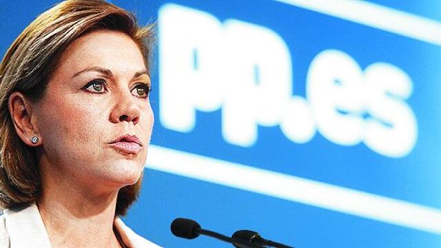 María Dolores de Cospedal, ayer, en Génova