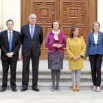 Los seis consejeros de las Autonomías que defienden que se tenga en cuenta la dispersión geográfica, con la presidenta de Aragón