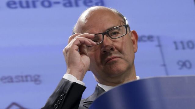 El comisario europeo de Asuntos Económicos y Financieros, Pierre Moscovici, hoy en Bruselas (Bélgica).