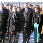 La ministra Ana Pastor, el presidente del Congreso, Jesús Posada, el delegado del Gobierno, Ramiro Ruiz Medrano, el consejero Antonio Silván, el presidente de la Diputación de Soria, Antonio Pardo, y la presidenta del PP soriano, Marimar Angulo, entre otros, visitan el nuevo tramo de autovía