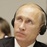 Vladimir Putin durante la cumbre Asía-Europa hoy en Milán.