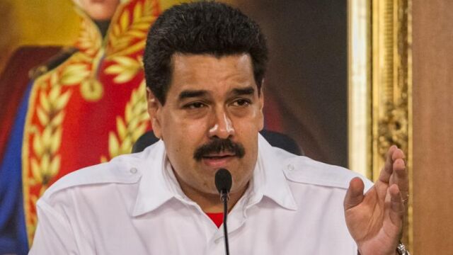 El presidente de Venezuela, Nicolás Maduro, ayer, en el Salón Ayacucho del Palacio de Miraflores en Caracas (Venezuela).