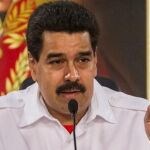 El presidente de Venezuela, Nicolás Maduro, ayer, en el Salón Ayacucho del Palacio de Miraflores en Caracas (Venezuela).