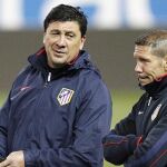 Germán Burgos junto a Diego Simeone, en su etapa en el Atlético.