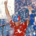 El jefe de la oposición Enrique Capriles en el cierre de campaña