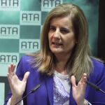 La ministra de Empleo, Fátima Báñez, durante su intervención en la apertura de la Asamblea General de la Federación de Trabajadores Autónomos (ATA).