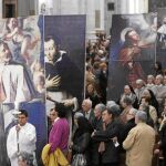 Lonas con diversos santos entraron en procesión en la Catedral
