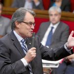 Mas durante una intervención en el Parlamento de Cataluña