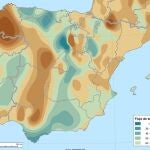 Mapa de flujo de calor en superficie de la península ibérica