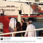 Imagen subida a Twitter que confirma que Fernando y Lara están juntos en Dubai