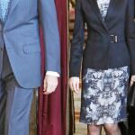 Don Felipe y Doña Letizia, ayer, en una reunión con el patronato de la Fundación Príncipe Girona