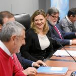 Pilar del Olmo junto a Agustín Prieto, Santiago Aparicio y Ángel Hernández