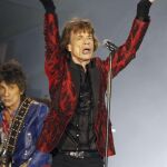 Mick Jagger, Keith Richards y Ron Wood en un memento del concierto celebrado en el Bernabéu.