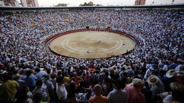 Vista general de la Plaza de Toros de Cañaveralejo, en Cali (Colombia).