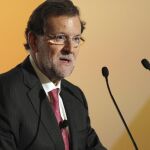 El presidente del Gobierno, Mariano Rajoy, durante su intervención en el acto de clausura del XVII Congreso de la Empresa Familiar