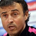 El entrenador del FC Barcelona, Luis Enrique, durante la rueda de prensa.