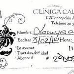 Una de las fichas de las mujeres que acudieron a la clínica