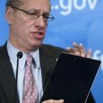 Jon Leibowitz, responsable de la FTC, en conferencia de prensa hoy