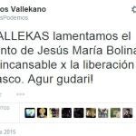 Podemos de Vallecas lamenta la muerte del asesino