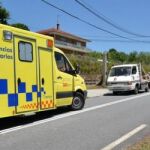Una ambulancia, en el lugar de la explosión.