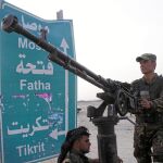 Un soldado de los Peshmerga, el Ejército kurdo, ayer en Tikrit