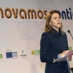 La presidenta de Castilla-La Mancha, María Dolores de Cospedal, durante su intervención en el acto de presentación de los centros de Excelencia Empresarial de Castilla-La Mancha
